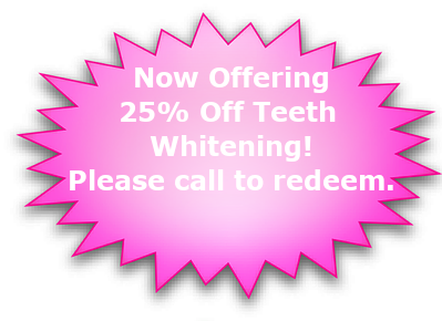 25 percent off teeth whitening promotion